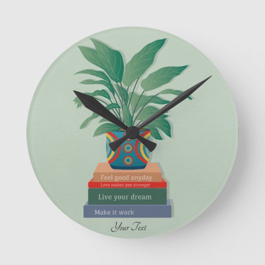 Fühlen Sie sich gut Anyday Inspiration Word Art Runde Wanduhr (Vorderseite)