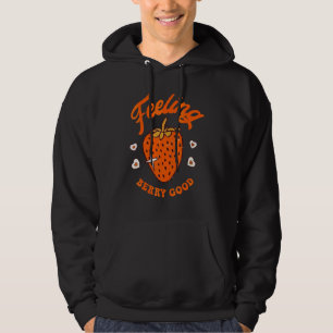 Fühlen Sie sich gut Berry Retro Erdbeere Positive Hoodie