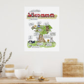 Fühlen Sie sich gut Cartoon Tiere Poster (Küche)