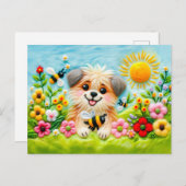 Fühlen Sie sich in einem blühenden Garten mit Bien Postkarte (Vorne/Hinten)