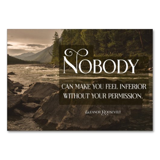 Fühlen Sie sich minderwertig Tischnummer (Vorderseite)