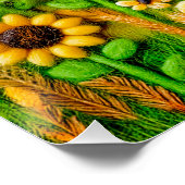 Fühlen Sie sich mit Bienen in einem Sonnenblumenga Poster (Ecke)