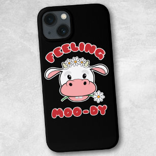 Fühlen Sie sich Moo-dig Süßes Cartoon-Kuh-Zitat Case-Mate iPhone Hülle