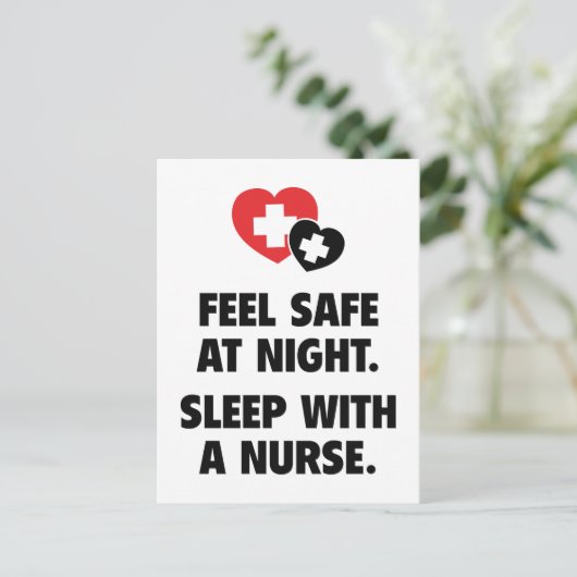 Fühlen Sie sich nachts sicher. Schlaf mit einer Kr Postkarte (Stehend Vorderseite)