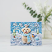 Fühlen Sie sich wie ein Hund in einer schneesicher Postkarte (Stehend Vorderseite)