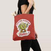 Fühlt Matcha Besser – Matcha Latte Wortspiel Retro Tasche (Von Nahem)