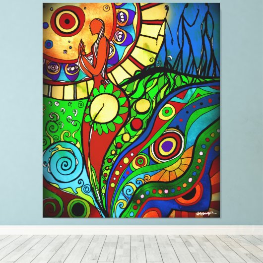 Fühlt sich wie Frühling (überzogene Canvas) Leinwanddruck (Insitu (Holzboden))