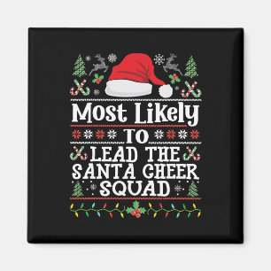 Führe das Santa Cheer Squad an - Lustiger Weihnach Magnet
