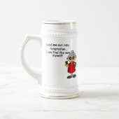 Führe mich nicht in Versuchung Spaß Bierglas (Links)