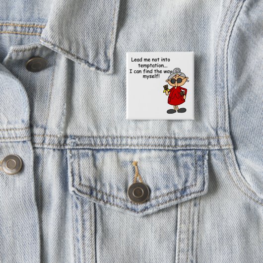 Führe mich nicht in Versuchung Spaß Button (Beispiel)
