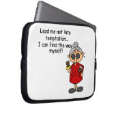 Führe mich nicht in Versuchung Spaß Laptopschutzhülle (Vorne Rechts)