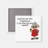 Führe mich nicht in Versuchung Spaß Magnet (Vorderseite/Rückseite)