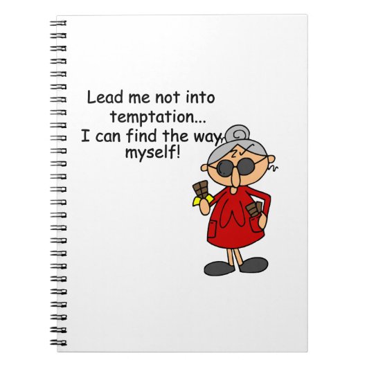Führe mich nicht in Versuchung Spaß Notizblock (Vorderseite)