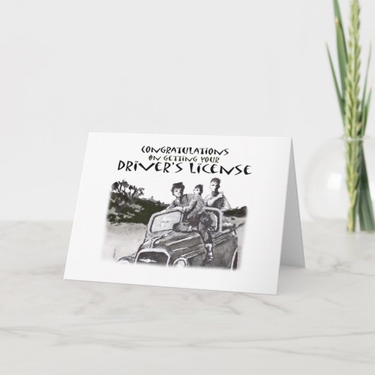 Führen der Fahrprüfung, Glückwünsche Karte (Vorderseite)