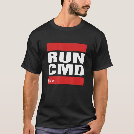 Führen Sie CMD Computer Programming Coder Tech Gee T-Shirt (Vorderseite)
