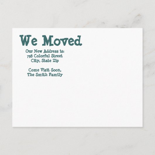 Führen Sie das Haus aus, in dem wir die Adresskart Ankündigungspostkarte (Rückseite)