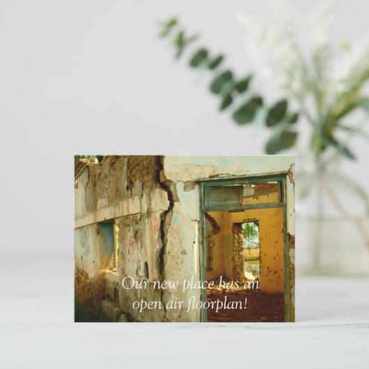 Führen Sie das Haus aus, in dem wir die Adresskart Ankündigungspostkarte (Stehend Vorderseite)