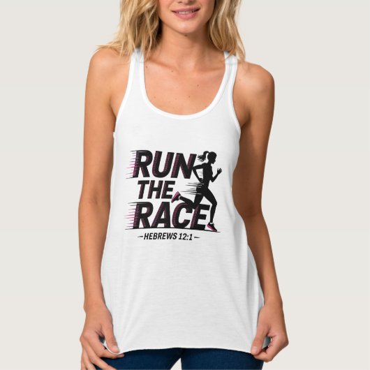 Führen Sie die Race Hebrews 12:1 aus Tank Top (Vorderseite)