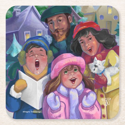 Führen Sie eine Schulung durch Rechteckiger Pappuntersetzer (Vorderseite)