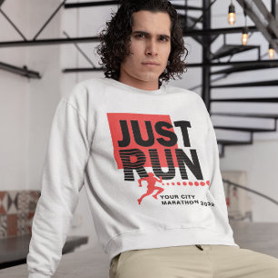 Führen Sie einfach Red Marathon Runner Track Race Sweatshirt