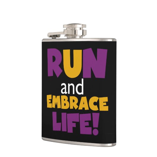 Führen Sie Embrace Life Lila Gelb aus Flachmann (Links)