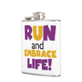 Führen Sie Embrace Life Lila Gelb aus Flachmann (Links)