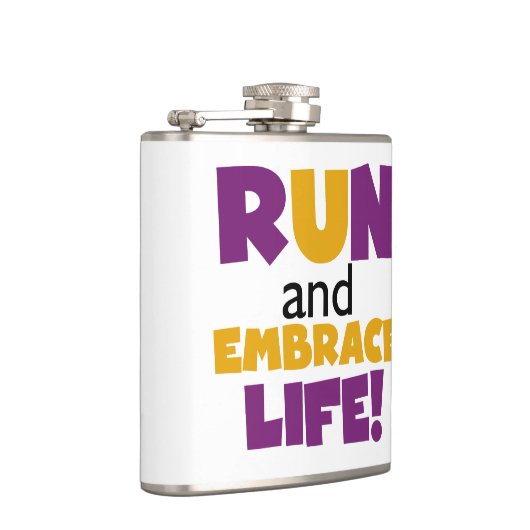 Führen Sie Embrace Life Lila Gelb aus Flachmann (Rechts)