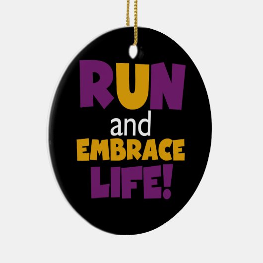 Führen Sie Embrace Life Lila Gelb aus Keramikornament (Rechts)