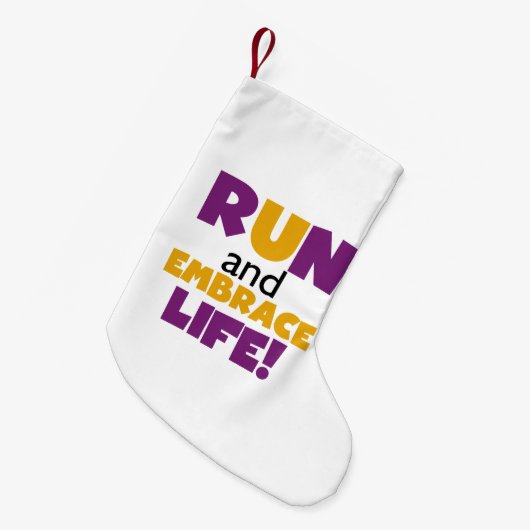 Führen Sie Embrace Life Lila Gelb aus Kleiner Weihnachtsstrumpf (Vorderansicht (hängend))