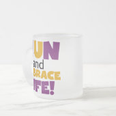 Führen Sie Embrace Life Lila Gelb aus Mattglastasse (Vorderseite Links)