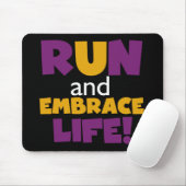 Führen Sie Embrace Life Lila Gelb aus Mousepad (Mit Mouse)