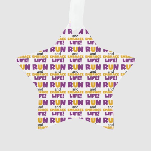 Führen Sie Embrace Life Lila Gelb aus Ornament (Rückseite)