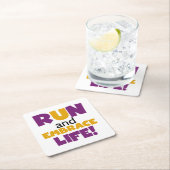 Führen Sie Embrace Life Lila Gelb aus Rechteckiger Pappuntersetzer (Vor Ort)