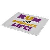 Führen Sie Embrace Life Lila Gelb aus Schneidebrett (Ecke)