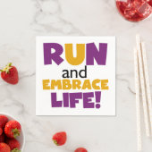 Führen Sie Embrace Life Lila Gelb aus Serviette (Beispiel)