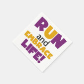 Führen Sie Embrace Life Lila Gelb aus Serviette (Ecke)