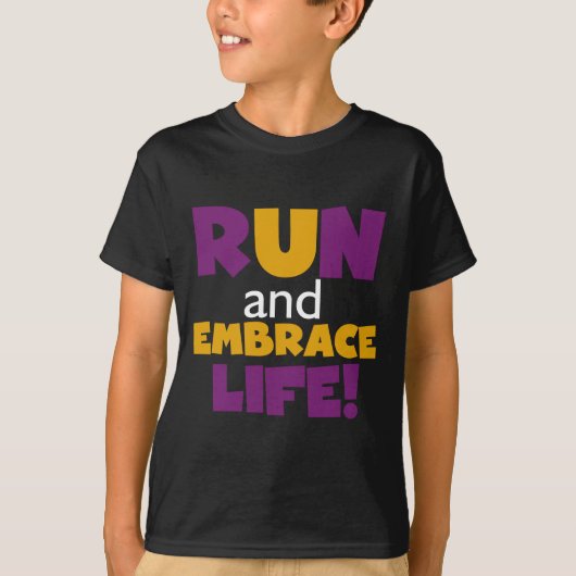 Führen Sie Embrace Life Lila Gelb aus T-Shirt (Vorderseite)