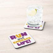 Führen Sie Embrace Life Lila Gelb aus Untersetzer (Rechte Seite)