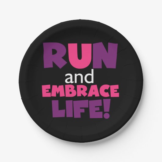 Führen Sie Embrace Life Lila Pink aus Pappteller (Vorderseite)