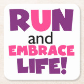 Führen Sie Embrace Life Lila Pink aus Rechteckiger Pappuntersetzer (Vorderseite)