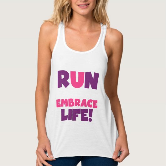 Führen Sie Embrace Life Lila Pink aus Tank Top (Vorderseite)
