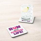 Führen Sie Embrace Life Lila Pink aus Untersetzer (Rechte Seite)