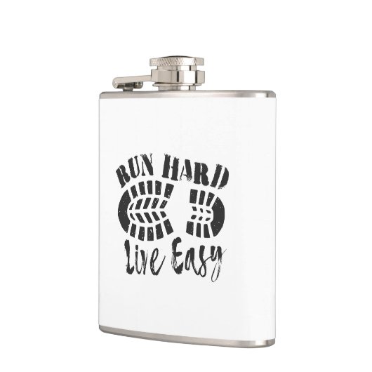 Führen Sie hart, leben Sie einfach Flachmann (Links)