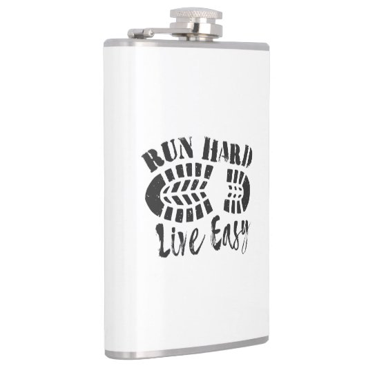 Führen Sie hart, leben Sie einfach Flachmann (Rechts)