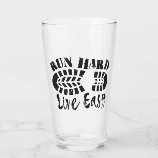 Führen Sie hart, leben Sie einfach Glas (Vorderseite)