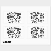 Führen Sie hart, leben Sie einfach Rechteckiger Aufkleber (Blatt)