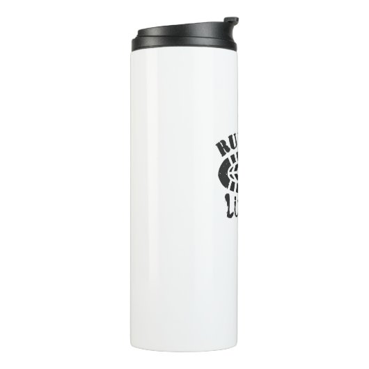 Führen Sie hart, leben Sie einfach Thermosbecher (Nach links gedreht)