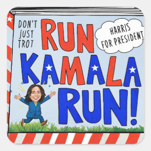 Führen Sie Kamala Run (für den Präsidenten) 2024 a Quadratischer Aufkleber