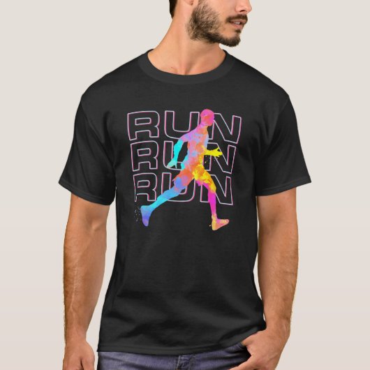 Führen Sie Künstlerischen Runner-Spaß für Marathon T-Shirt (Vorderseite)