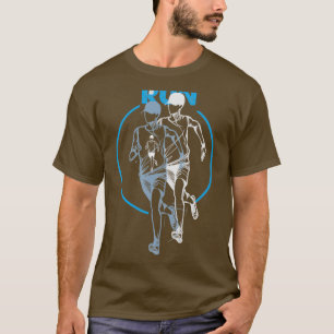 Führen Sie Triathlon-Training Dunkelblau durch T-Shirt